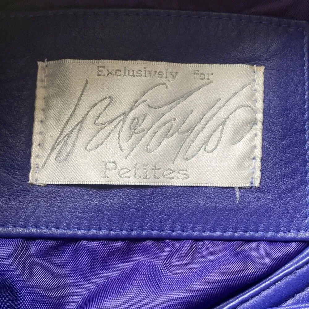 VTG Lord & Taylor Leather Old Money Double Breasted Jacket Purple Size 12 Large